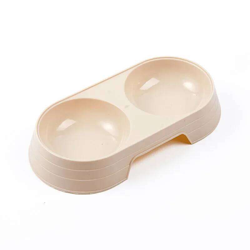Dogs and Cats Macarons Plastic Double Pet Bowl Drinking Water Feeding 26Y0312