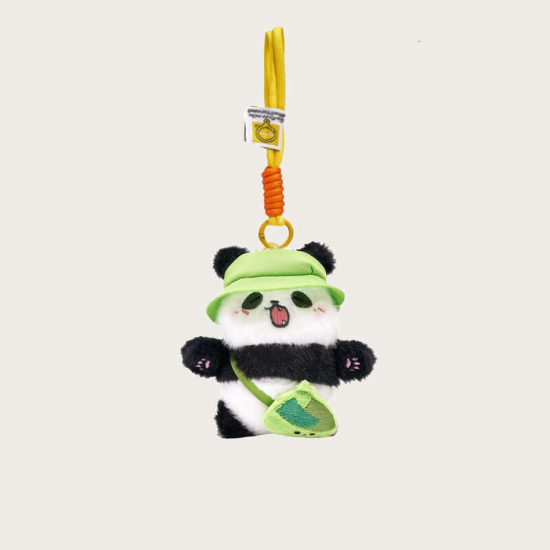 Little Car Keychain Gift Cute Cartoon Giant Panda Bag Pendant Plush Doll Backpack