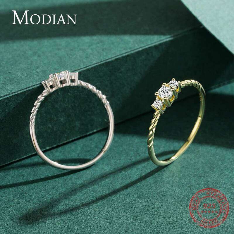 MODIAN Radiant Clear CZ Pure 925 Sterling Silver Classic Finger Ring For Women Winter Christmas Gift Engagement Jewelry Anel H260312
