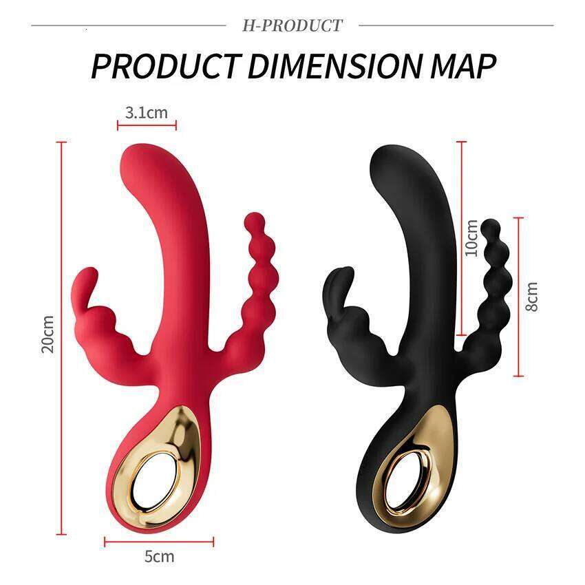 3 In 1 Dildo Rabbit Vibrators Woman Clitoris Massage Anal Beads Sex Toys For Adults G-Spot Stimulation Female Masturbator 18 Z260311