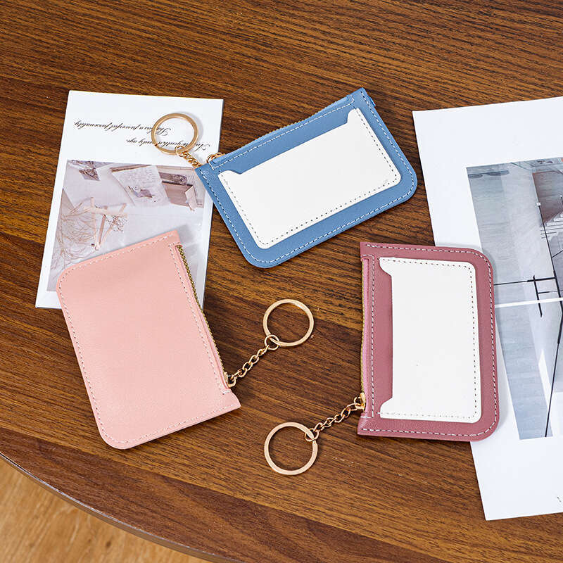 Luxury fashion wallet New Women S Ultra Thin Holder Card Case Korean Version Candy Color Student Easy To Carry Color Block PU Coin Purse