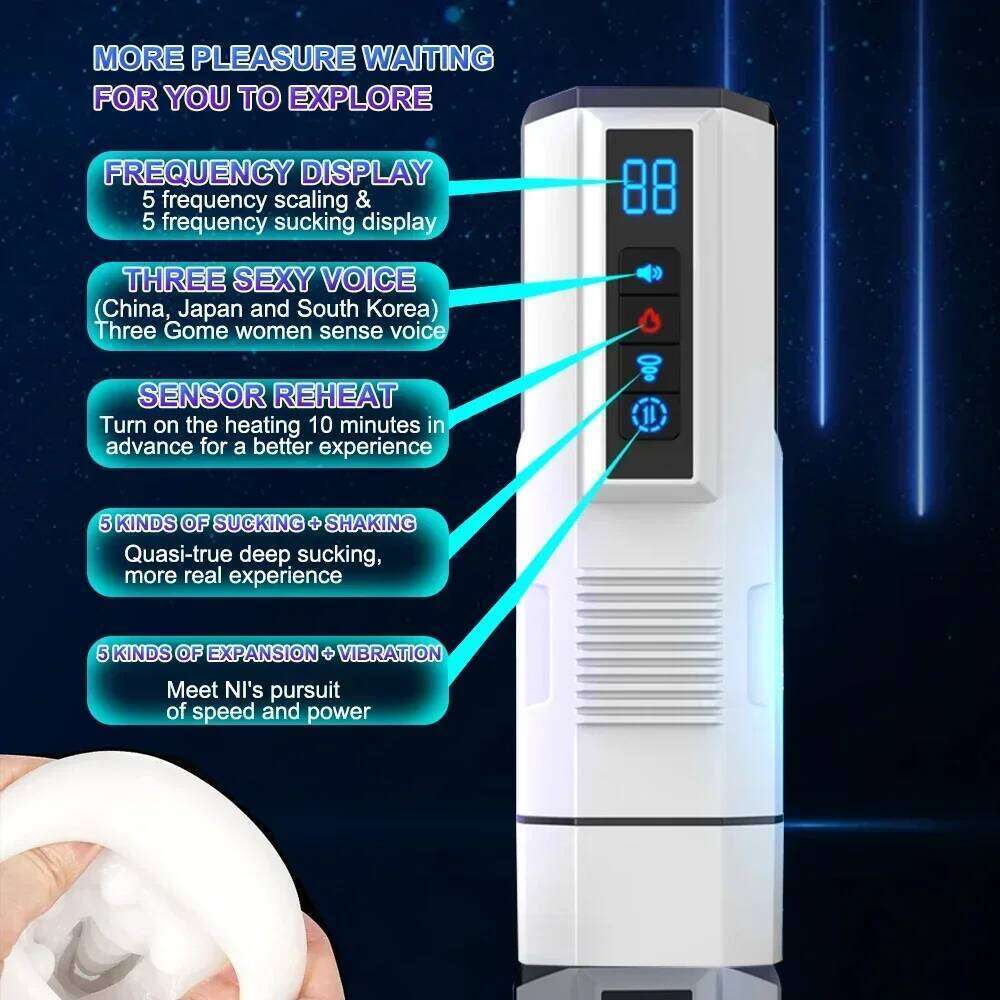 Automatic Male Masturbator Cup Telescopic Heated Sucking Pussy Blowjob Machine Thrusting Vibration Masturbation Sex Toy for Men Z260312