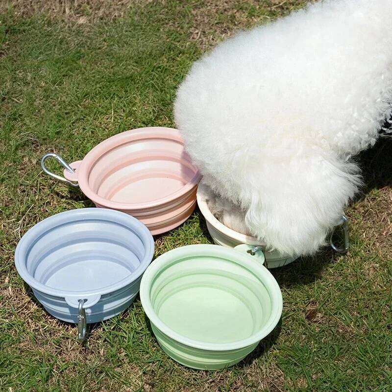 350ml/1000ml Collapsible Outdoor Travel Pet Drinking for Dog Cats Folding Silicone Bowl Puppy Food Container 26Y0312