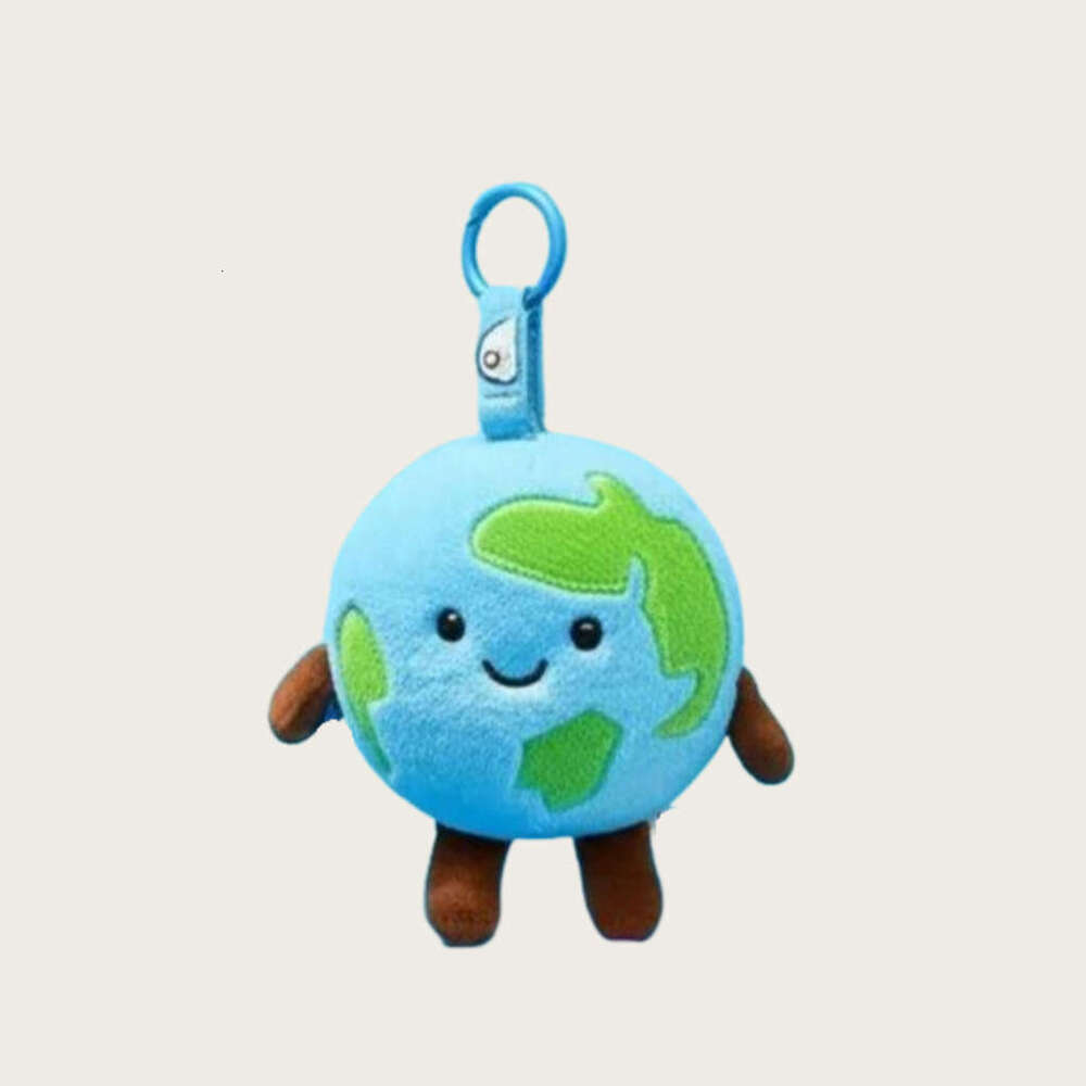 Celebrity-style small earth plush toy pendant, creative backpack decoration, keychain, birthday gift wholesale