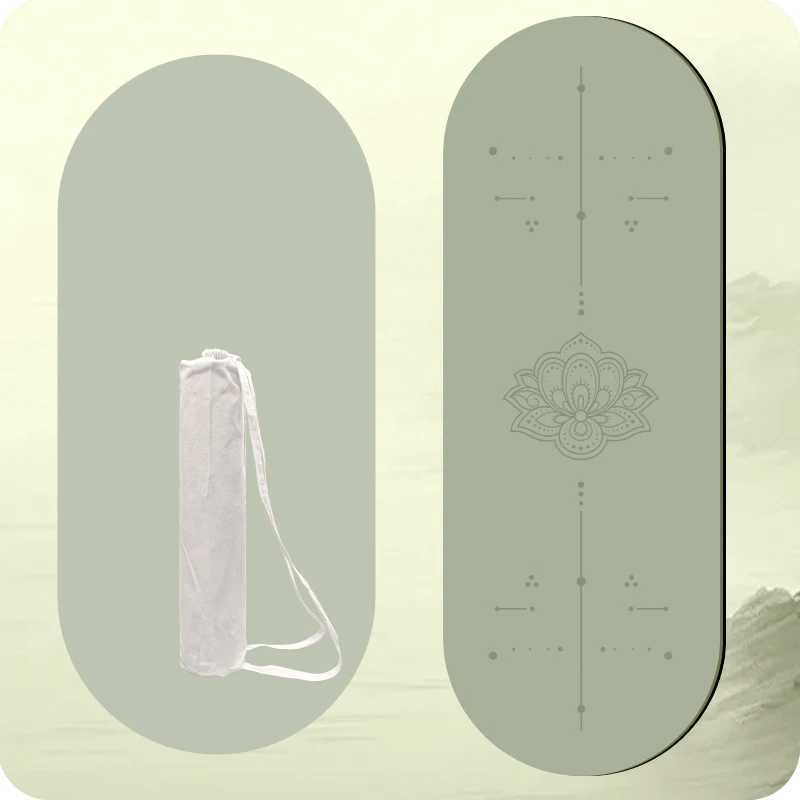 Thick 5mm Pu Curve Arch Oval Shape Matt PU Natural Rubber Oval Yoga Mat with Custom M260312