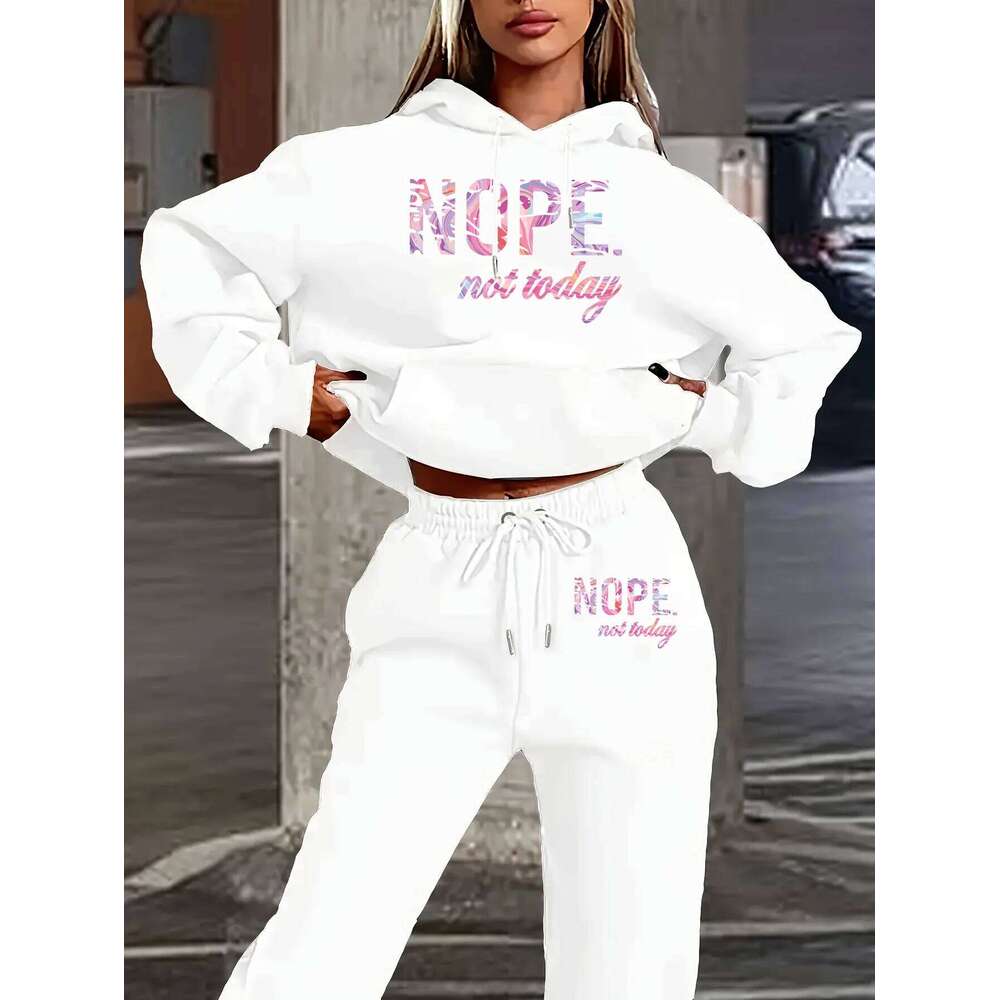 Womans Tracksuit Two Piece Set Hooded Sweatshirts+Sweatpants Suit Lady Casual Jogging Pullovers Fashion Sports Outfits Clothing C260312