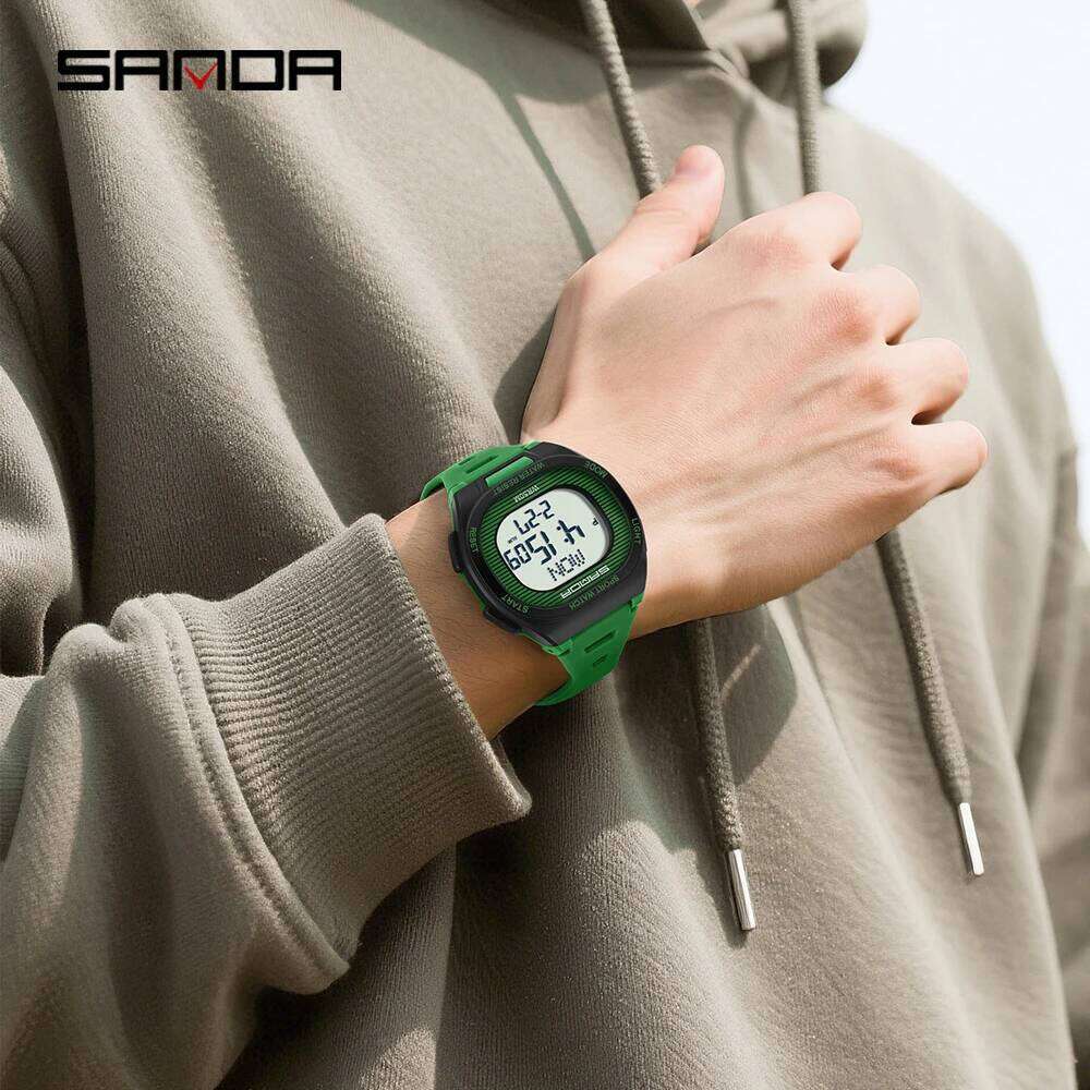 SANDA New 2195 Fashion Watch Outdoor Sports Waterproof Timing LED Men's Electronic Watches 2025