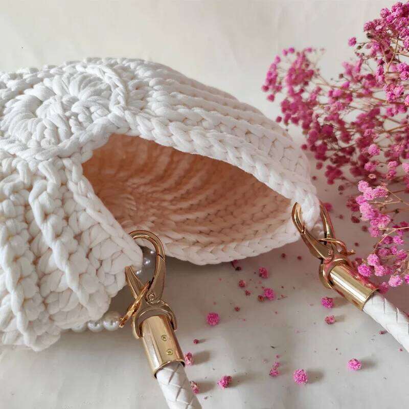 Handmade Crochet Tote Seashell Purse For Women Boho Shell Crossbody Shoulder Bag Summer Beach Clutch Hobo Handbag WONST