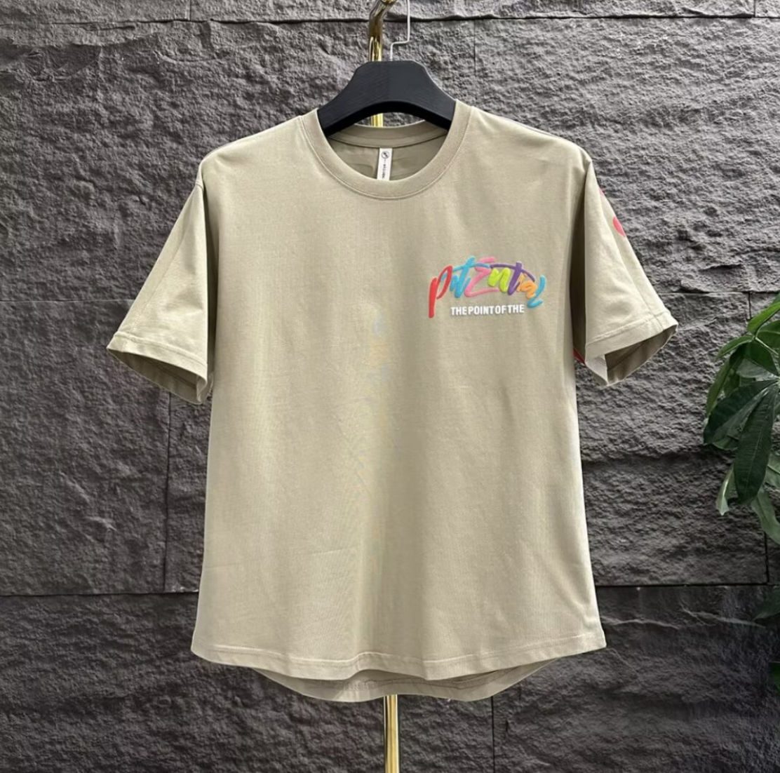2026 new style short-sleeved T-shirt for men Ins fashion brand European and American hip-hop style round neck graffiti print base shirt top summer