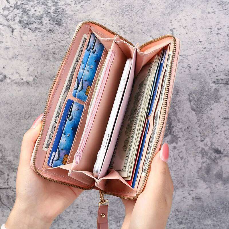Girls Women's Fashion Zipper Wallets Long Purses Handbags Coin Purse Cards Holder PU Leather Billfold Wallet