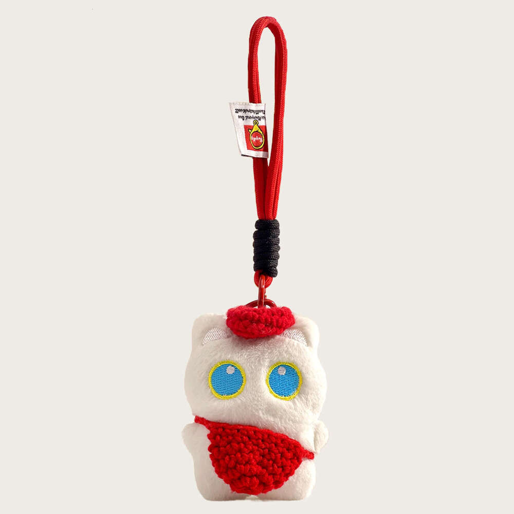 Cute and Adorable Big-Eyed Little Black Cat Plush Toy Bag Pendant Doll Keychain Couple's Birthday Gift Decoration
