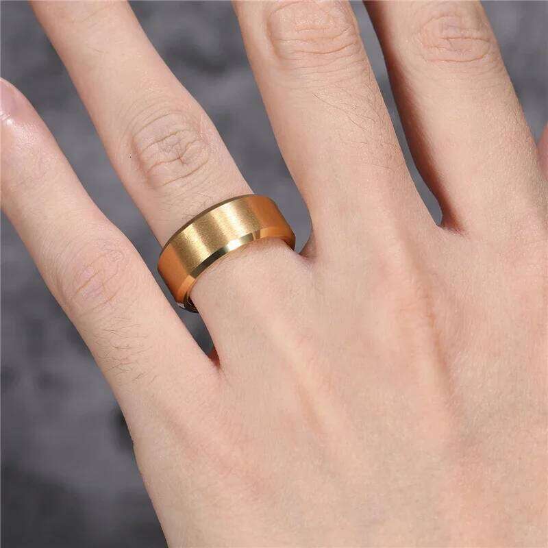 Tigrade Gold Plated Wedding Ring Women 2/4/6/8mm Wide Brushed Tungsten Mens ring Luxury Anniversary Jewelry for Couple Gift H260312