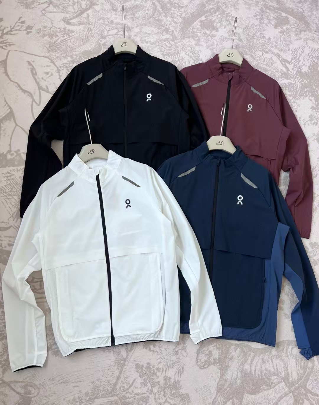 mens jacket brand windbreaker jackets zipper stand up collar quick-drying sportswear windproof running lightweight sunscreen fitness gym jacket