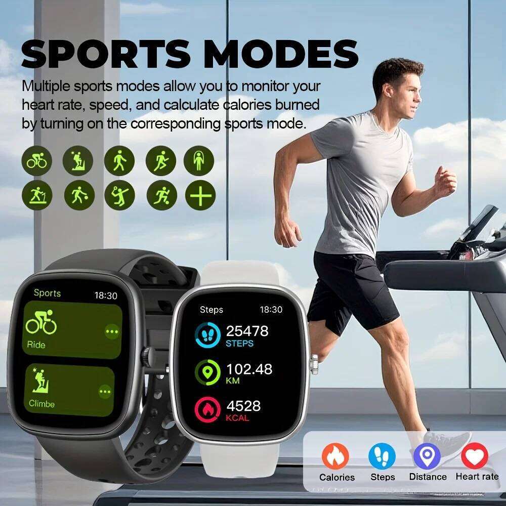 LAXASFIT 1.53" HD Screen Smartwatch Men Women Bluetooth Call Smartwatches Fitness Sport Heart Rate Music Playback Smart Watch