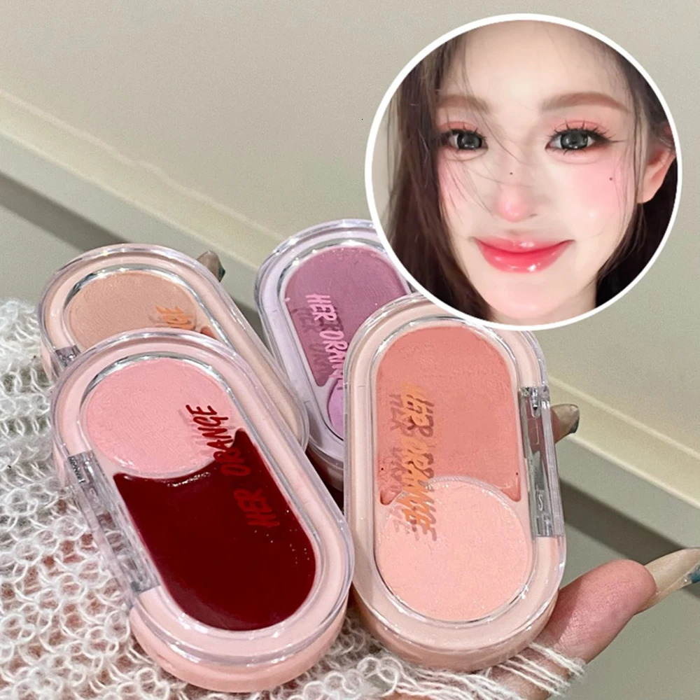 Dual-Color Blush Cream Moisturizing Matte Finishwith Expanding and Contracting Shades Long-lasting Natural Blush Cream 260305