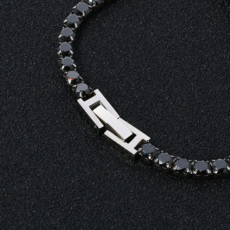Charming Silver Plated Black Crystal Bracelet Set With Red Gemstones Showcasing Bold Party Attire Suitable For High Quality Jewelry For Women
