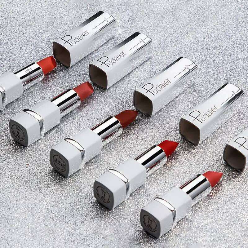 Pudaier Waterproof Matt Lipstick Pumpkin Color Eat Earth Rich Vitamin E Moisturizing labiales matte maquiagem W260311