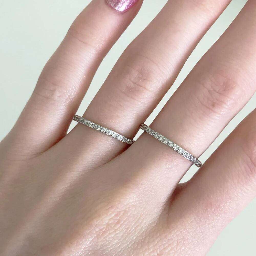 Delicate Thin Microscope Finger Dainty Rings For Women Female Promise Engagement Women's Ring Silver Color Zircon Jewelry R638 H260312