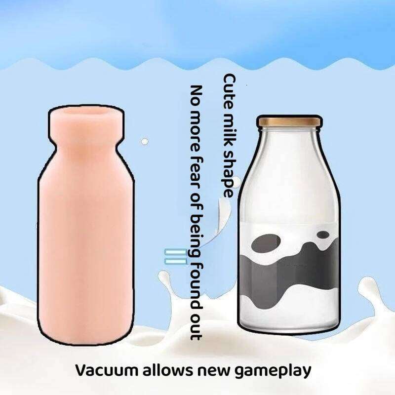 Milk Bottle Shape Male Masturbation Cup Silicone Masturbator Soft Emulational Vaginal Bulge Adult Sex Toys for Men Penis Trainer Z260312