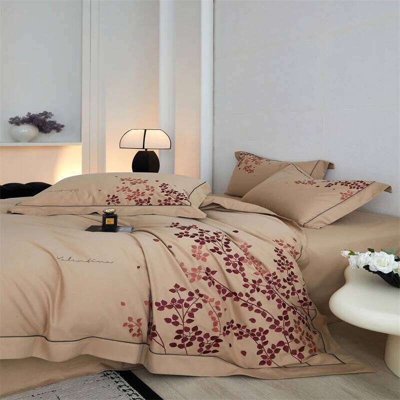 Embroidery 800TC Brushed Cotton Duvet cover Double Queen King Bedding set Cover Fitted/Flat Bed Sheet Pillowcases H260312