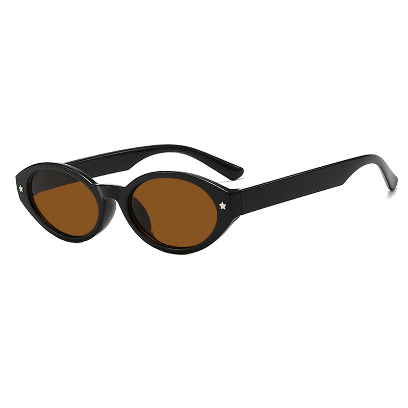 Star Simple Elliptical Sunglasses 2026 New Fashion Sunglasses Anti UV Sunscreen Sunshade Sunglasses for Women