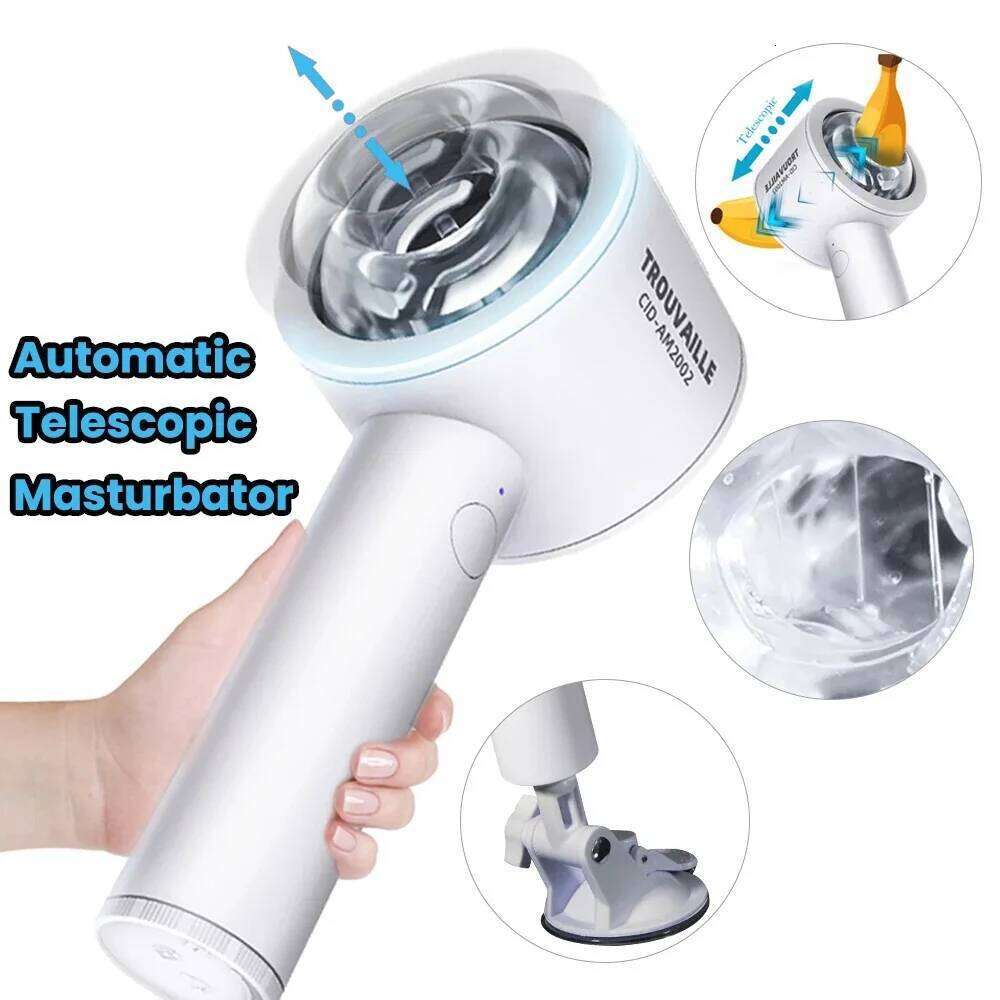 Automatic Telescopic Male Masturbator Cup Real Vaginal Vibrator Adult Goods Blowjob Oral Pussy Stimulator Sex Toys For Men 18 Z260312