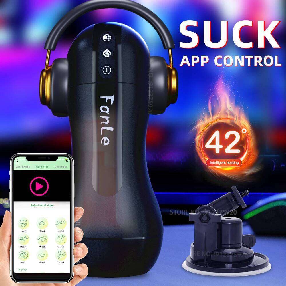 Bluetooth APP Remote Control Automatic Sucking Heated Male Masturbration Cup Blowjob Sex Machine Masturbator Toy Adult for Men Z260311