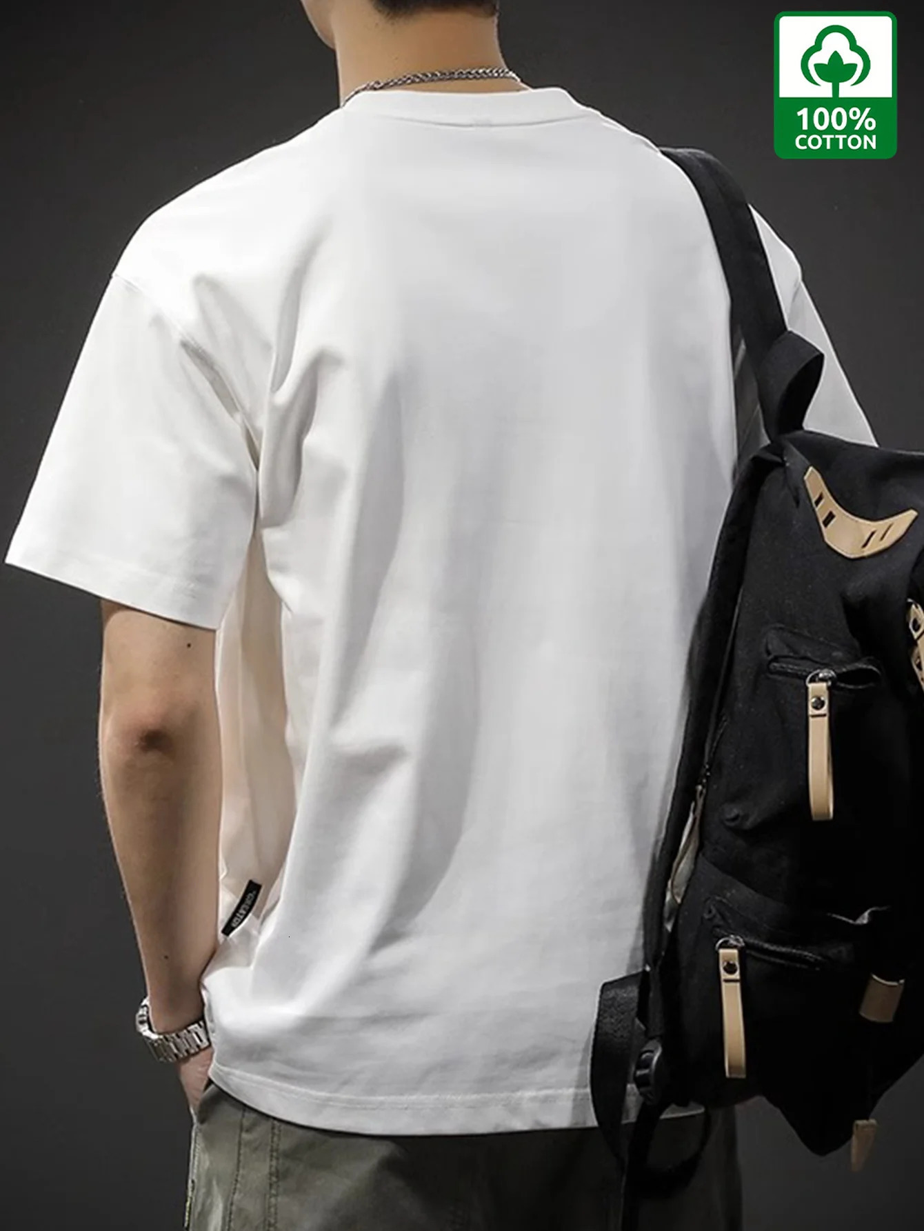 100 Cotton Printed Mens Tshirt Simple and Comfortable Casual 260228