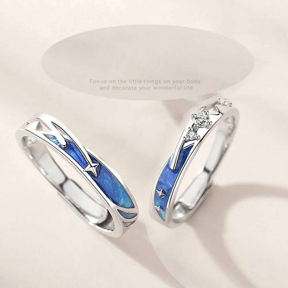 Van Gogh Starry Sky Meteor Shower Sun Moon Adjustable Open Women Men Lover Exquisite Carving Rings Band Romantic Couple Jewelry W260311