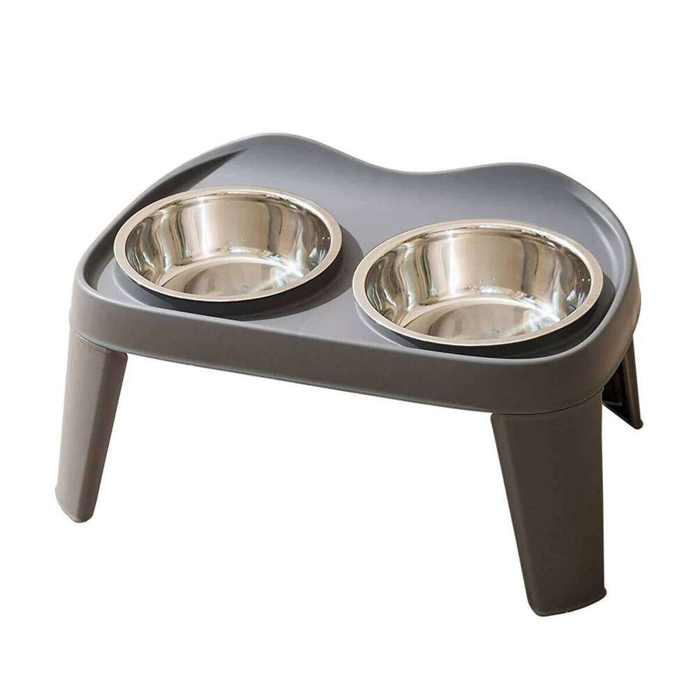 One piece classic folding elevated double medium and golden retriever large dog feeding pet bowl 26Y0312