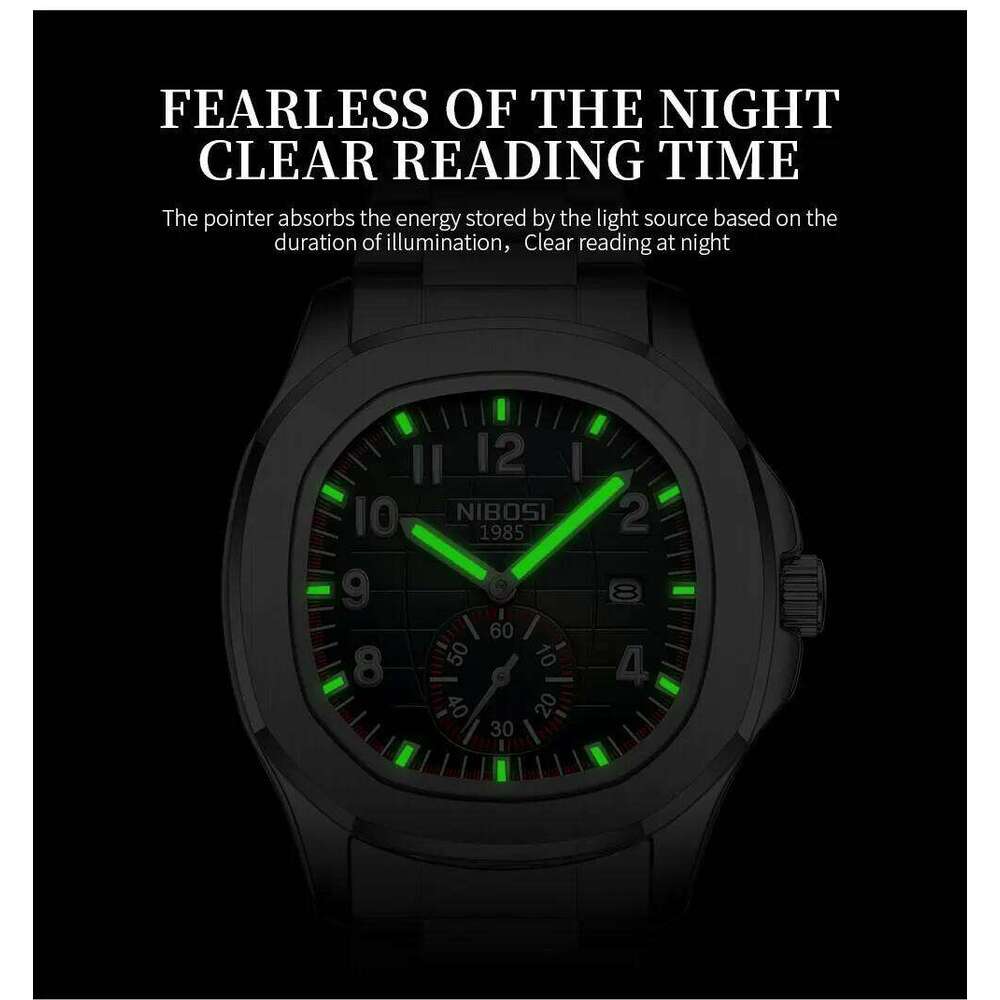 NIBOSI Sport Top Brand Luxury Quartz Watches for Men Waterproof Luminous Auto Date AQUANAUT Male Watch Reloj Hombre