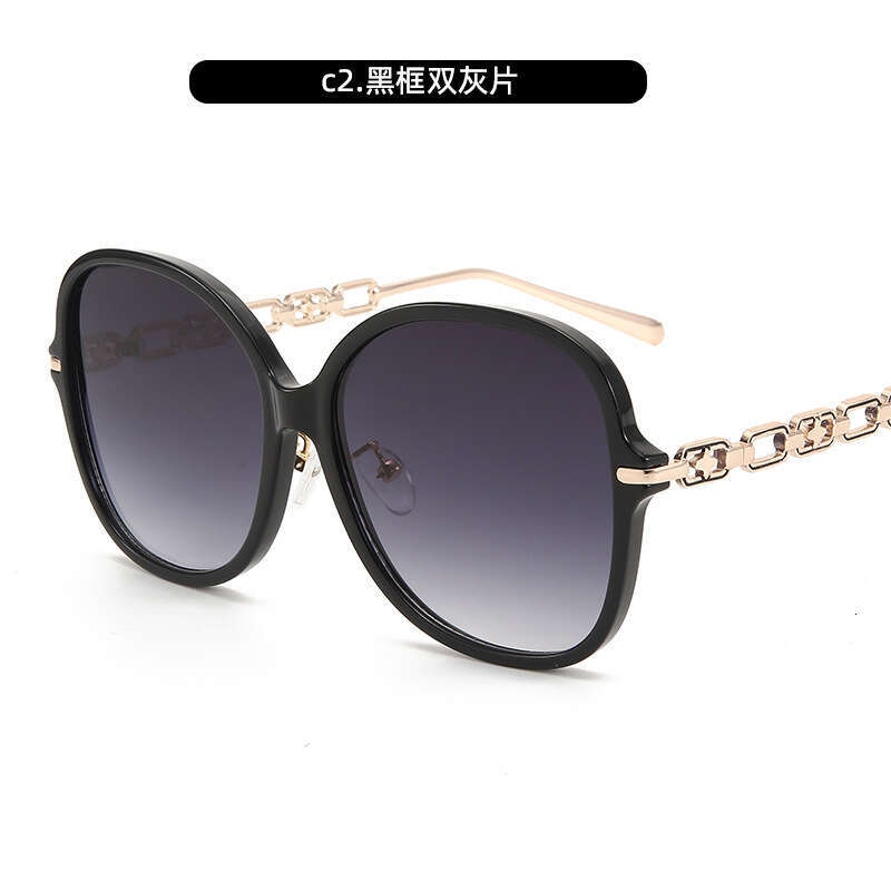 New European And American Large-Frame Sunglasses Women, High-End, Natural Look, Makes The Face Appear Smaller