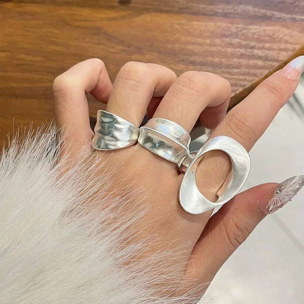 925 Sterling Silver Rings Women Geometric Fine Jewelry Finger Adjustable White Circle Hollow Ring For Party Birthday Gift H260312