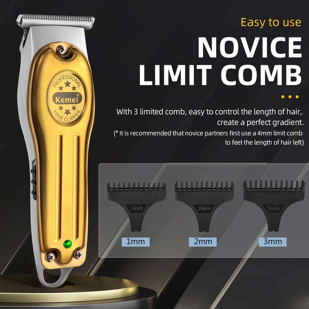 Kemei Professional Trimmer Electric Clipper Men's Rechargeable Barber Cordless Hair Cutting Machine for Bareheaded C260312