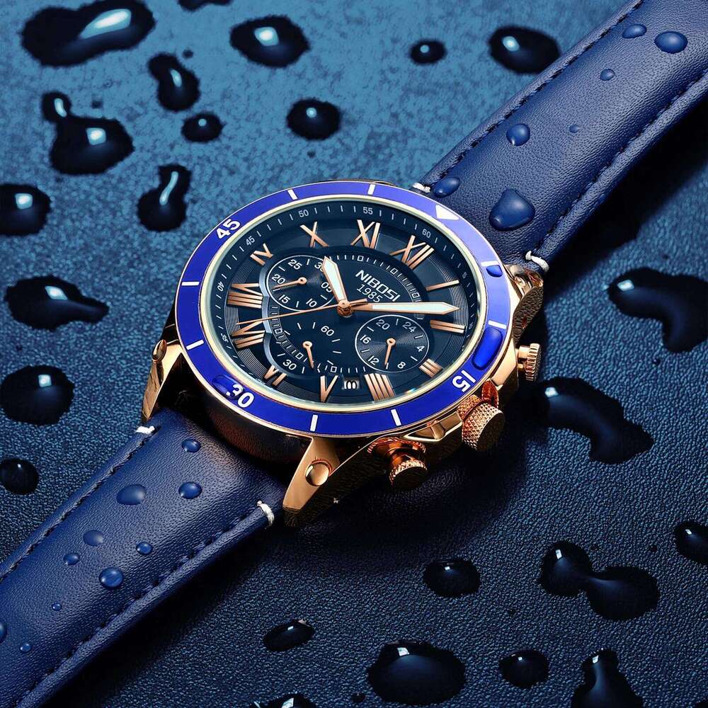 NIBOSI Sport Top Brand Luxury AQUANAUT Quartz Watches for Men Waterproof Luminous Fashion Leather Watch Reloj Hombre