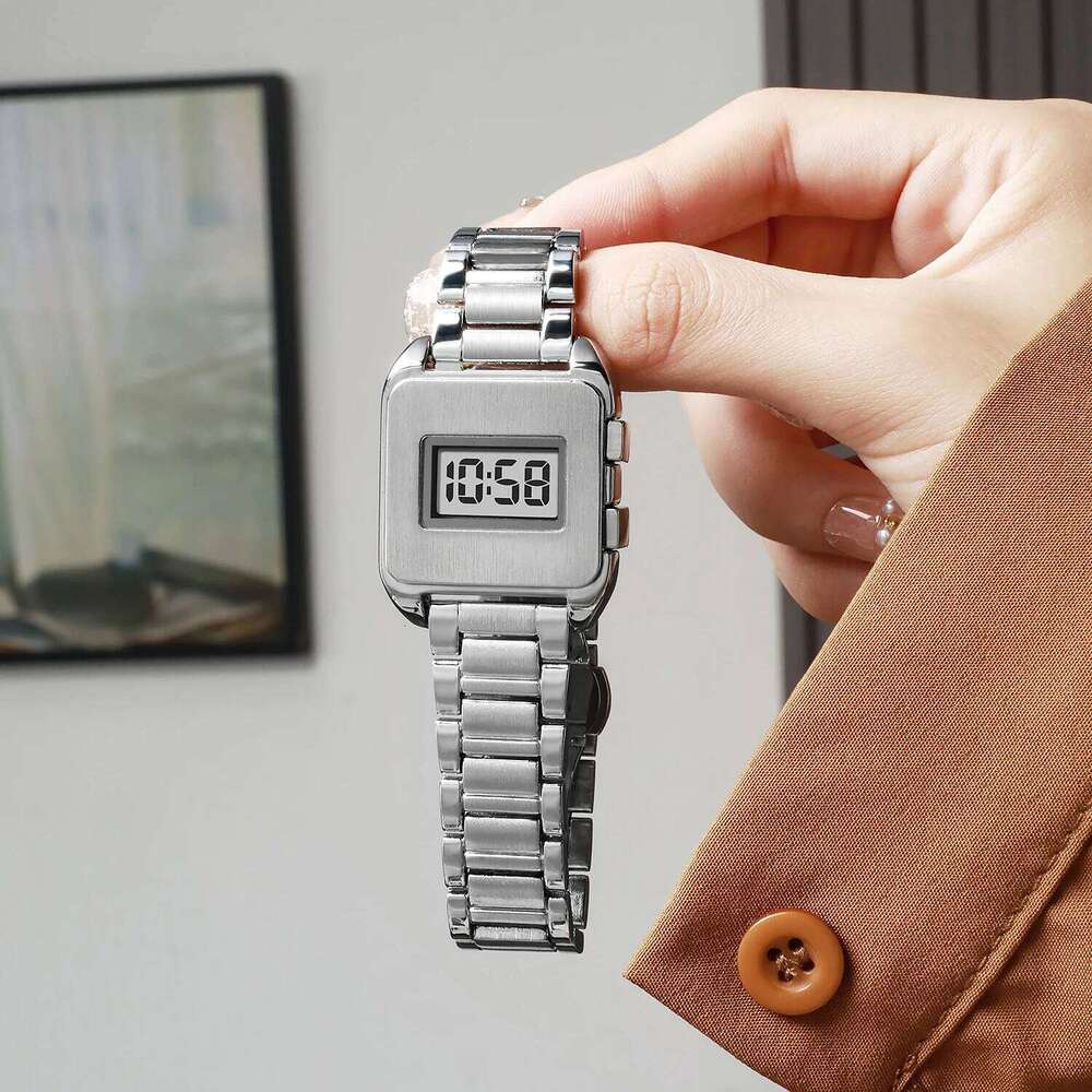 Simple digital men's electronic watch Arabic numerals show conspicuous wearing time as gifts for grandpa's daily life.