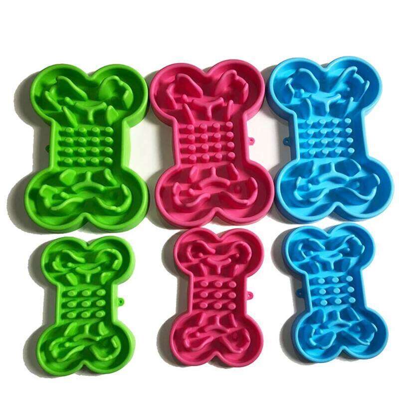 Silicone Bone Shaped Anti-Skid Bowl Cats Feeding Bowls Leakproof Feeder Training Dog Slow Food Pet 26Y0312
