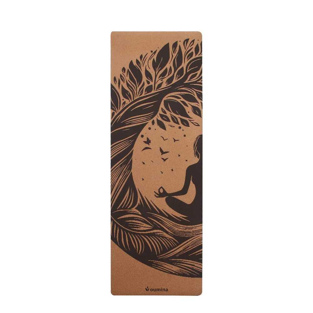 Non-slip yoga mat cork rubber fine particle retro rubber yoga mat home fitness mat M260312