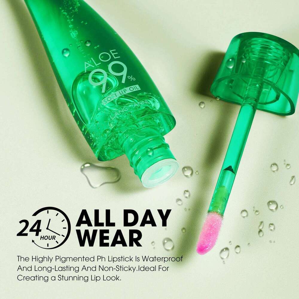 1pc/2pc Aloe Vera Moisturising Gloss Warm Feeling Colour Changing Glaze Long Lasting Moisture Oil Lip care W260311