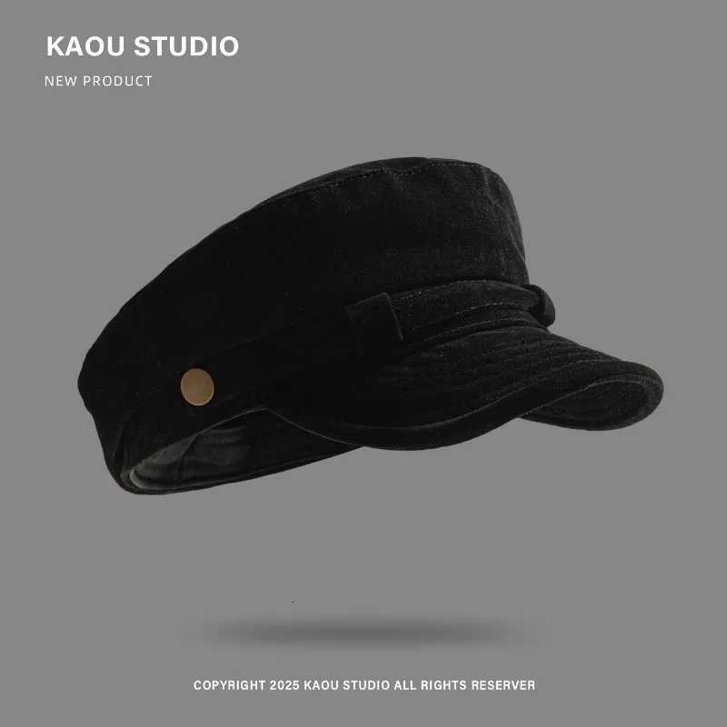 Japanese Solid Color Retro Suede Flat Top Painter Hat Autumn and Winter Mens and Womens British Casual Temperament Newsboy Cap H260312 - view 4