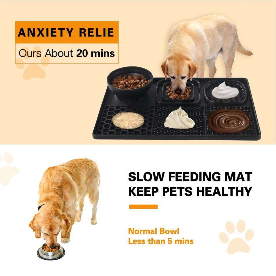 Silicone dog licking pad, slow feeder with suction cup for food and water without BPA 26Y0312