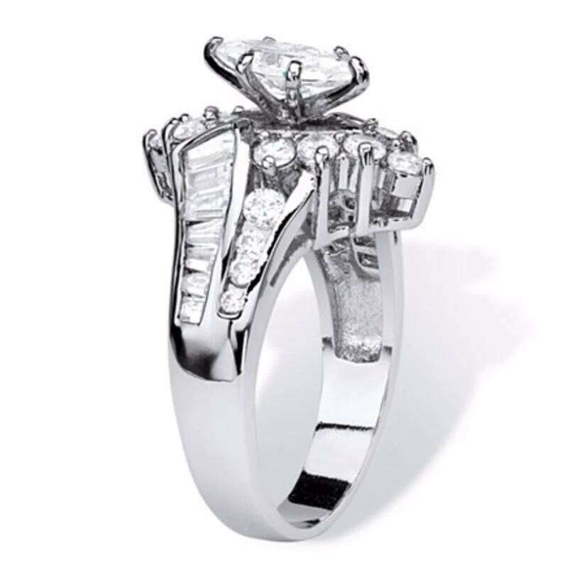 Carofeez Couple Men Stainless Steel Double Row Zircon Fashion Geometric Women Rings Wedding Ring Gift W260311