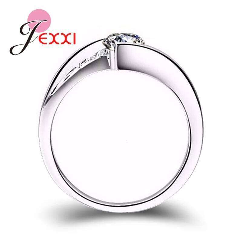 Promise Ring Hot Sale 925 Sterling Silver Dazzling Zircon Girls Finger Rings For Women Wedding Engagement Jewelry H260312