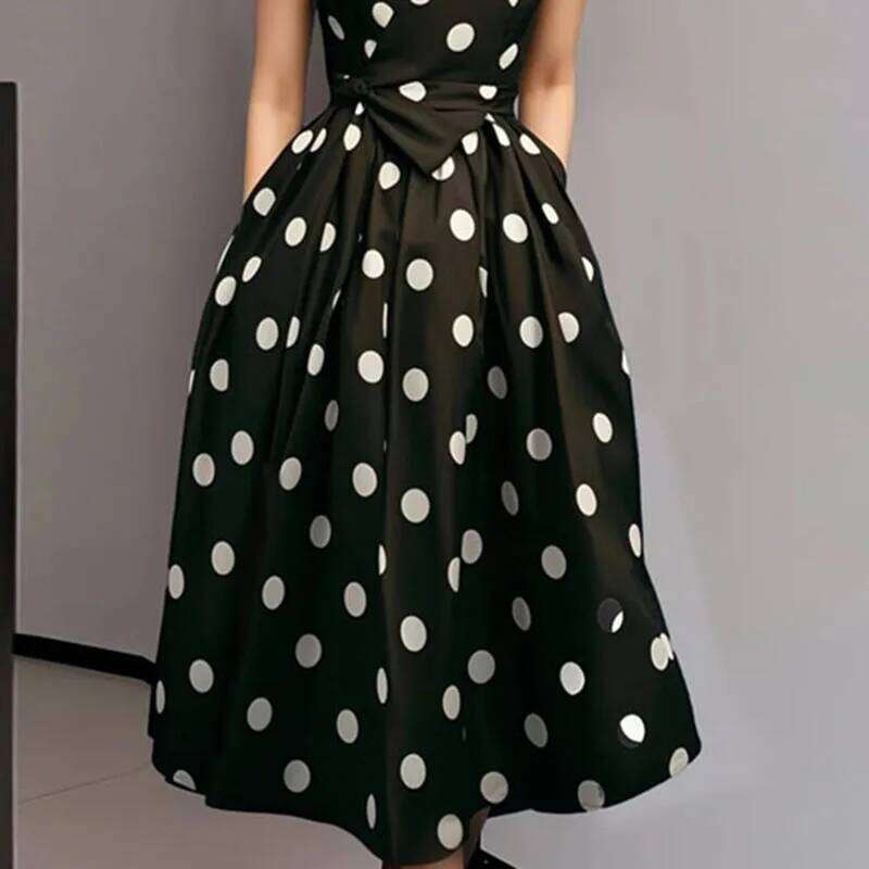 Retro Fashion V Neck Pocket Hem Evening Dresses Woman Spring High Waist Tie-up Slim Long Summer Sleeveless Tank Maxi Dress C260312