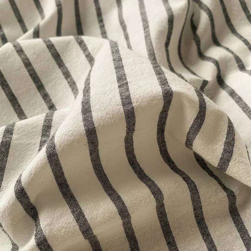 New Shell Edge Pure Cotton Bedding Set Simple Striped Printed Skin Friendly Comforter Cover Sets Washable Non Fading Bed Linens H260312