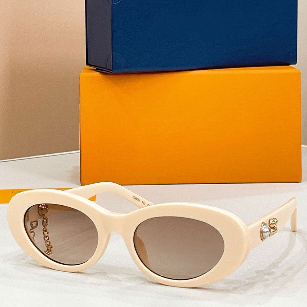 Charms Oval Sunglasses luxury womens designer sunglasses Z2987U 26ss spring fashion show glasses acetate frame glasses gradient brown lenses UV400 Protection