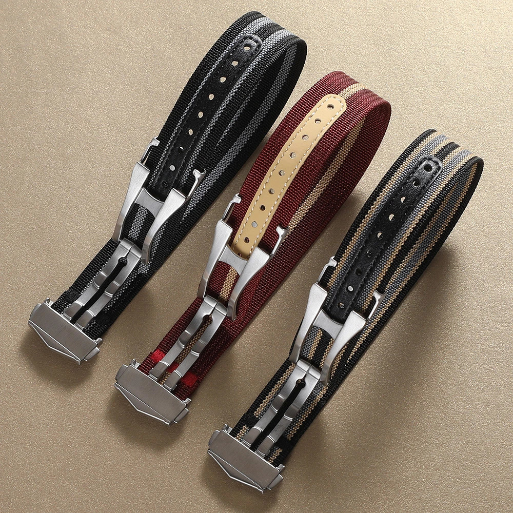 Folding Buckle Nylon Watch Band Canvas Watch Straps Bracelet Wristbelt 20mm 22mm Universal Sport Waterproof Watchband for 260304