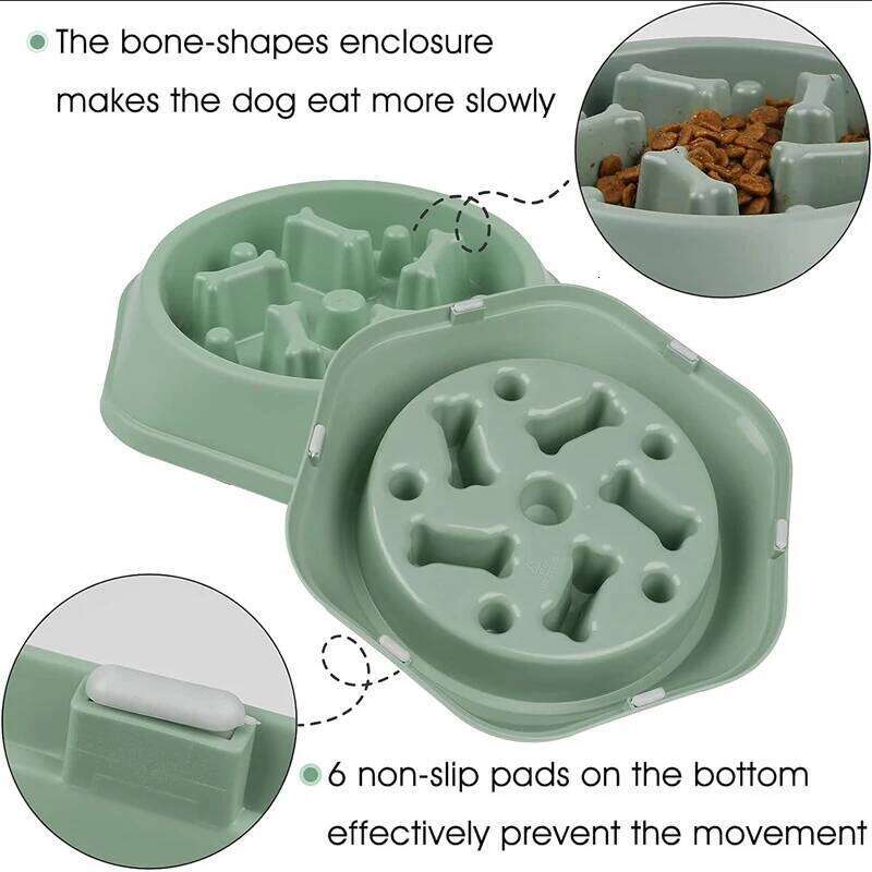 Feeder Anti-choking Puppy Food Bowl Anti-slip Pet Slow Eating Dog Dishes Feeders for Dogs Small Medium 26Y0312
