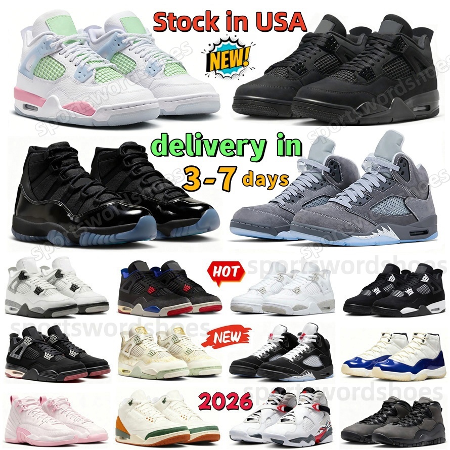 Mens 4 Basketball Shoes Black Cat 4s Sneakers 3 3s 5 5s 11 11s 12 12s Wolf Grey 5s 2026 University Blue White Thunder Gamma Blue Taxi Pine Green Oreo Women Sports Trainers