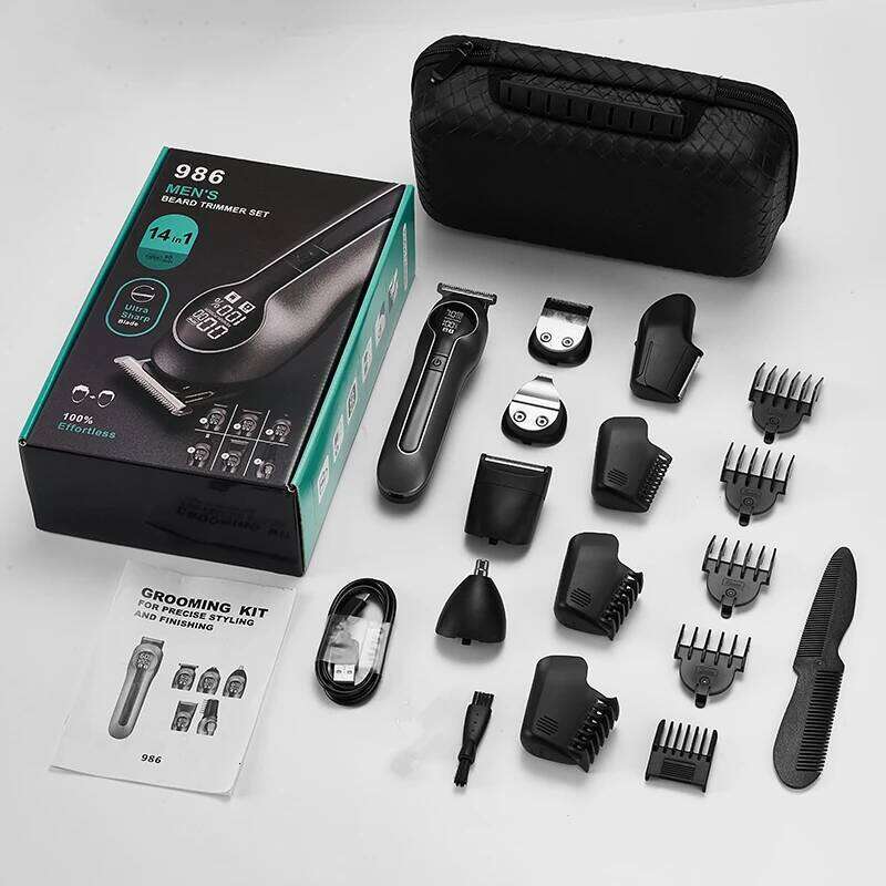 IRUIBEAUTY 986 6-in-1 Multifunctional Grooming Kit Rechargeable Waterproof Clipper Electric Shaver Nose Hair Trimmer C260312